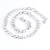 Kettingen 8mm Lengte 60 cm Zilver Kleur Carving Streep Cirkel Platte 316L Rvs Ketting Voor Mannen Vrouwen Sieraden