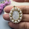 Oval Medal Virgin Mary Guadalupe Pendants Women Pearl Natural MOP Shell Sacred Heart Charms For Jewelry Making Necklace 240102