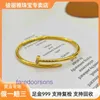 Luxury Car tires's Bracelets online store Nail Bracelet Inlaid with Diamond Full Gold 999 Open New Female Have Original Box