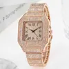 Band Scale for Square Diamond Set Roman Full Fashion Quartz Watch Star Women Steel