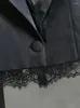 Vestes pour femmes 2024 printemps et automne produit épissage court épaulette costume célébrité style dentelle manteau femme