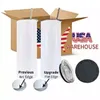 USA CA Warehouse Wholesale Hot Sale Blank Sublimation Glass 20oz Skinny Glass Straight Cup Beer Coffee Cup With Plastic Straw Cup Lock