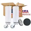 USA CA Warehouse Wholesale Hot Sale Blank Sublimation Glass 20oz Skinny Glass Straight Cup Beer Coffee Cup With Plastic Straw Cup Lock