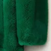 Kvinnors päls 2024 Kvinnor Faux Coat Loose and Warm Short Outwear Autumn Fashion Lace-up Buckle Solid Color Jacket ELEGANCE V-NECK TOP