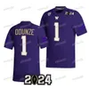 Washington Huskies 2024 College Football Playoff-Trikot Rom Odunze Dillon Johnson Bralen Trice Michael Penix Jr. Jalen McMillan Troy Fautanu William Haskell