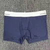 Boxer large élastique pour hommes, sous-vêtements avec impression de lettres, pochette 3D, short en coton de couleur unie