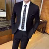 Jackor Suit Coat + Pants 2 PCS Set / 2023 mode Nya mäns högkvalitativa lågpris Business Wedding Groom Pure Color Blazers byxor