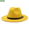 Mode hommes fedoras femmes mode jazz chapeau été printemps noir laine mélange casquette extérieur décontracté X XL 240102