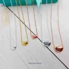 TifannisSM Necklace Titanium Steel T Classic for Women S925 Sterling Silver Bean Necklace With Acacia Red Bare Pea Female 18K Rose Gold har originallåda