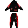 2023 Winter and Autumn Children's and Boys' Clothing Youth Sportswear Letter Hoodie Top Sports Shirt+Ankle Tie Pants 5 10 11 12 years 240103