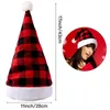 Party Supplies Happy Unisex Christmas Hat Decorative Prop Santa Claus Xmas Caps Plaid Cap Funny For Family Friend Presents Hats