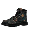 Coolcustomize Personalizado sol e lua espaço impermeável confortável rendas até botas femininas estrela couro inverno neve unissex impressão nome número logotipo botas de combate