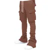 Pantalons pour hommes Hommes Flare Sweat Street Wear Plus Taille Cargo Pile Up Stacked Men Design Vêtements