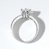 Ювелирные изделия с муассанитом, белое золото 14 карат, 1 карат, настоящее серебро S925, кольцо с бриллиантами, обручальные обручальные кольца для женщин
