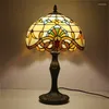 Tafellampen OUTELA Tiffany Lamp Modern Voor Slaapkamer Creatieve Bloem Figuur LED Licht Woondecoratie