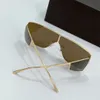 Överdimensionerad wrap solglasögon Gold Metal Brown Lens Kvinnor Mens Designer Solglasögon Shades Sunnies Gafas de Sol UV400 Eyewear With Box