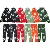 Mens Hoodies Sweatshirts Långärm Huvtröja Casual Green Tracks Designer Sportwear Hoodie Set S-XL