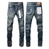 Mor Kot Pantolon Pantolon Pantolon Pantolon Yığılmış Bol Göksel Gözyaşları Çan Botları Avrupa Jean Hombre Mens Pants Pantolon Biker Nakış Trend Boyutu 29-40