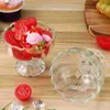 Yemek takımı setleri 4 adet önemsiz kase cam tatlı tabaklar buzlu çay bardakları vintage cam eşyalar yeniden kullanılabilir Sundae fincan servis salata kaseleri