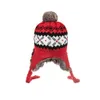 FS Winter Woolen Trapper Bomber Cap For Men Women Outdoor Warm Snow Earflap Hat With Fur Pompom Red Windproof Russian Hats 240102