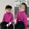 Herbst Winter Pullover Jungen Fleece Strickpullover Kinder Warme Casual Rollkragen Baby Stricken Tops Kinder Kalte Unterseite Hemd 240103