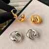 Hoop Earrings Unusual Modern Jewelry Double Water Drop Round Circled For Women Elegant Non-Fading Earring Wedding Party Gifts