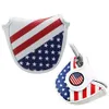 Produtos Golf EUA estrelas listras Bandeira AMÉRICA Universal MALLET Putter Capa Headcover Fechamento Magnético Azul, Vermelho, Branco