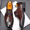 Masculino Sapiato in pelle formale abito da scarpe da scarpe social marrone elegante scarpe caduta di moda 240102 870 s