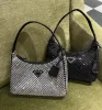 womens Small rhinestone crystal designer diamond bag luxury underarm purse shoulder bags fashion black men armpit clutch bag tote shiny handbag