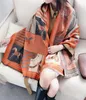 KOI LEAPING Женская мода в европейском и американском стиле, популярная кашемировая шаль с рисунком каретки, теплый шарф, подарок9042131