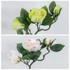 Dekorativa blommor gardenia konstgjorda blommatillbehör enstaka gren stam falska parti bröllop jul dekoration gåvor