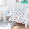 3PCS Zestaw Born Baby Crib Zestawy pościeli bawełniane miękki kreskówek kolorowy kolor sypialnia łóżeczko lniane kołdra osłony obudowy poduszka 240103