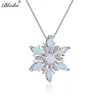 ネックレスBLAIKE STERLING SIRE SNOWFLAKE PENDANTS FOR WOMEN PINK/BLUE/WHILD FIRE NECKLACES RAINBOW STONE BERINTSTONE CHOKER GIFT