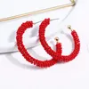 Boucles d'oreilles pendantes en perles de riz tissées à la main, demi-origine, fourniture exagérée pour femmes