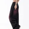 Jean femme automne mode couleur unie poches Version coréenne polyvalent coupe ample taille haute jambe droite large