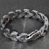 Brazalete de 14mm con cadena de quilla en la mano, pulseras de acero de titanio para hombres, venta al por mayor, pulsera masculina, accesorios de joyería Hiphop, triangulación de envíos