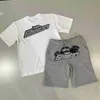 Camisetas para hombres Mens Trapstar T Shirt Bordado Traje de manga corta Chenille Chándal Negro Algodón London Streetwear SXL 20JM