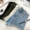 Shorts Femmes Jean Femmes Reliure Taille Haute Poches A-ligne Style Coréen Vêtements Vintage Solide Jambe Large Streetwear Été Drop