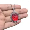 Pendant Necklaces Gothic Blood Red Heart Relief Necklace Fashionable Pagan Witchcraft Jewelry Halloween Accessories Party Gift