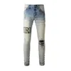 Дизайнерские джинсы Мужские джинсовые брюки для вышивки модные отверстия US Size 28-40 Хип-хоп.
