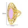 Cluster Rings Vintage Hollow Flower For Women 2024 Trend Gold Color Stainless Steel Oval Ring Luxury Wedding Jewelry Party Gifts Anillos