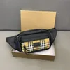 Nylon checked waist pack shoulder bag unisex crossbody bag Letter waist pack Luxury design 27*14cm dust bag