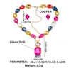 Fashion Rhinestone Geometric Earrings Necklace Women's Simple and Exaggerated Jewelry Set Banquet Jewelry Accessories