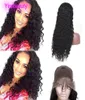 Malaysian Human Hair 13X4 Lace Front Wigs Wet And Wavy 1030inch Water Wave Natural Color Pre Plucked Adjustable Band Virgin Hair 2744605