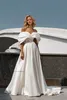 Nowoczesna suknia ślubna linii 2024 Off the Shouler Plat Satin Princess Women Bride suknie ślubne Vestido de novias szata de Mariage