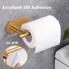 SelfAdhesive Stainless Steel Toilet Roll Paper Holder Organizers PunchFree Towel Rack Wall Mount Tissue Accessories 240102