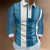 T-shirts Heren Heren Polo Revers Koreaanse Zaken Lange Mouw Mode Effen Kwart Zip Lente Zomer Tops Sportwear T-shirt 240103