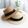 قبعة الصيف للنساء رجال بنما القش القش سفر شاطئ الشمس واسعة الحافة فيدورا موسيقى الجاز UV حماية 240102