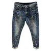 Autumn Vintage Jeans Men Tie-dye Fashion High Streetwear Paint Points Graffiti Hip Hop Trend Slim Male Denim Pants Trousers 240103