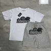 Camisetas para hombres Mens Trapstar T Shirt Bordado Traje de manga corta Chenille Chándal Negro Algodón London Streetwear SXL 20JM